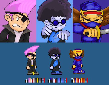 Mugen Cyclops (Pico's School) W.I.P Character Sprite Preview. - by Crowsar