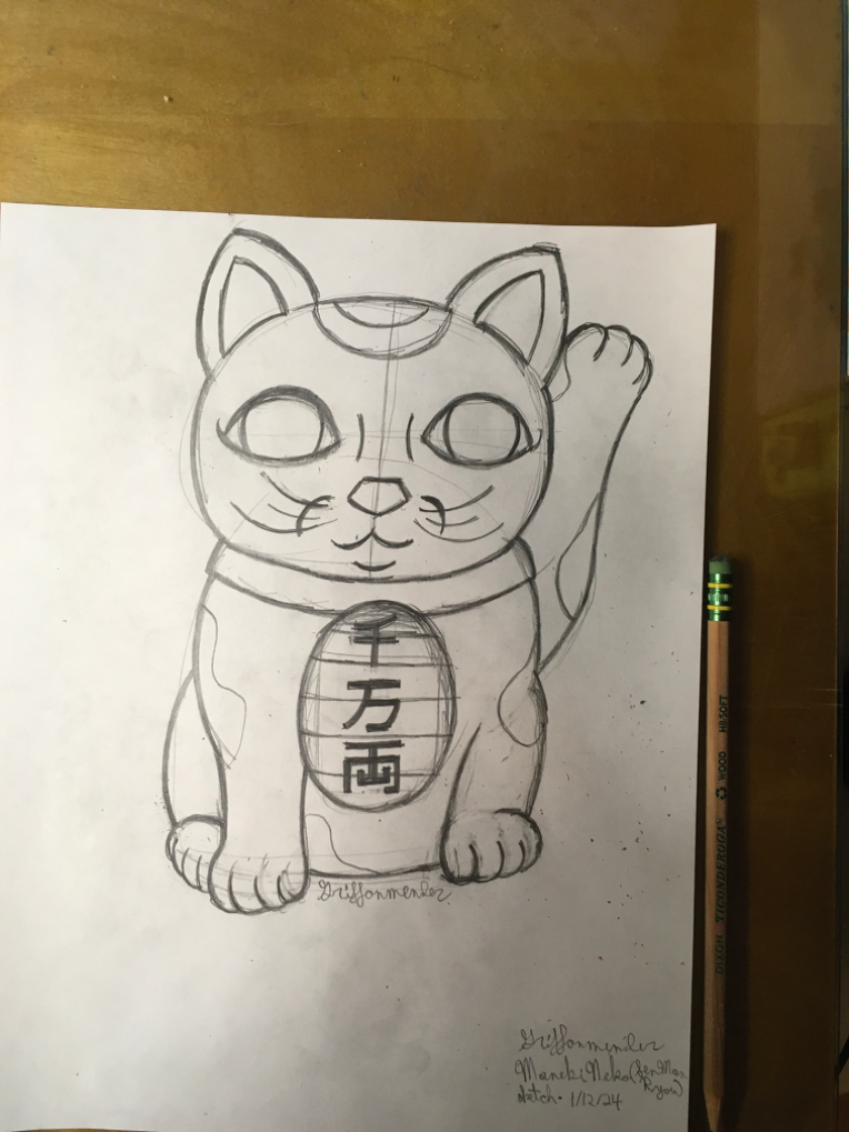 Sen Man Ryou Writing Maneki Neko - Sen Man Ryo by Griffonmender on Newgrounds