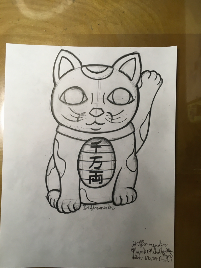 Sen Man Ryou Writing Maneki Neko - Sen Man Ryo by Griffonmender on Newgrounds