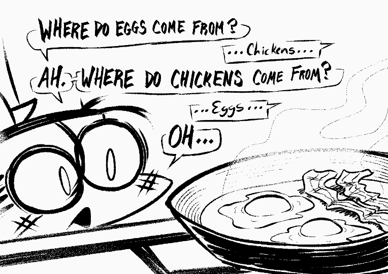 Chicken and eggs, chicken and eggs. by widemouthink on Newgrounds