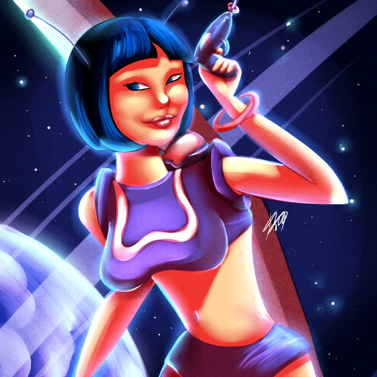 Space Gal Pinup by SapitoAnimation on Newgrounds