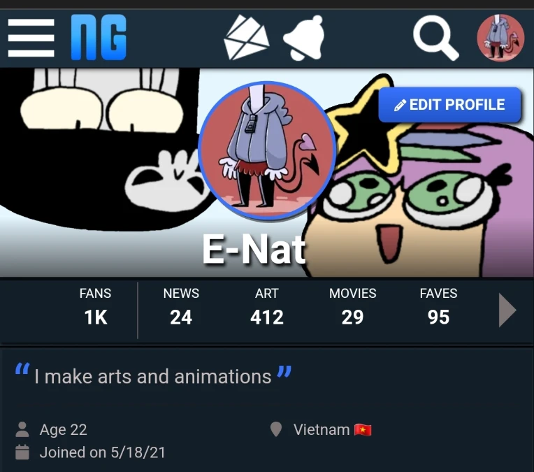 Thank you for 1K followers on Newgrounds 💖💖💖 - by E-Nat
